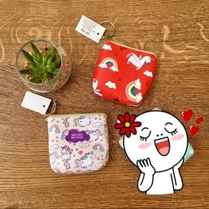 [ Set of 2 ]_Unicorn Printed Coin Purses